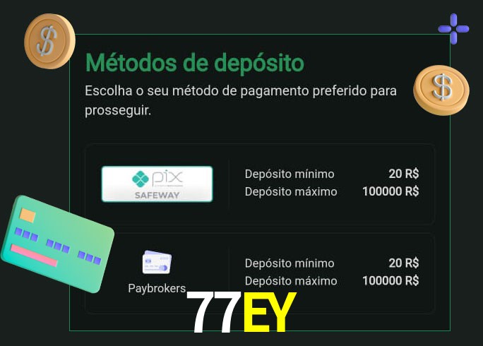 O cassino 77EY oferece uma grande variedade de métodos de pagamento